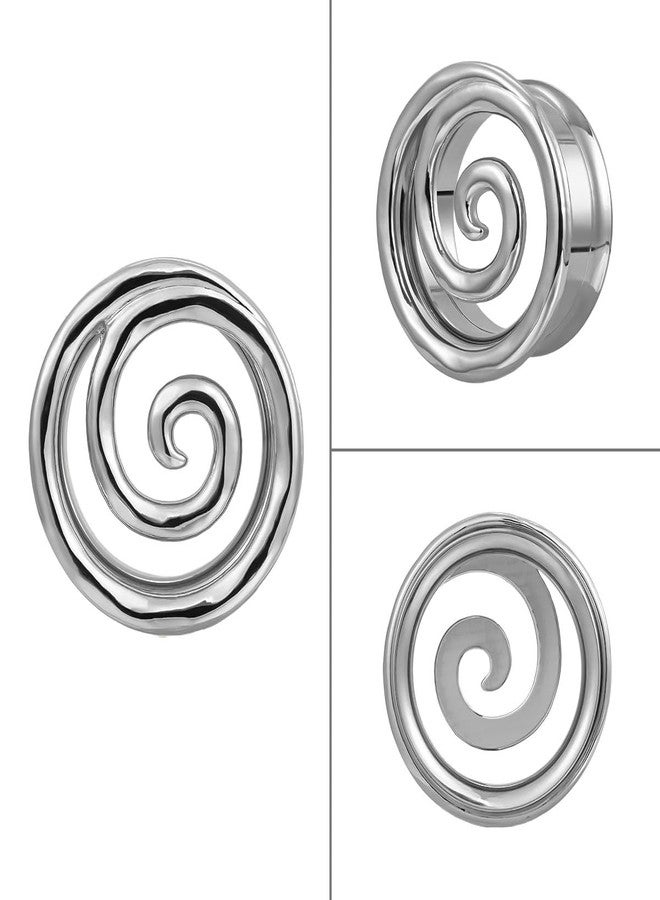 COOEAR Screw Back Ear Tunnel and Plug, Flesh Gauges for Earrings, Snail Pattern Design Piercing Expander Stretchers 1/2"(12mm). - Image 3